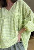 Nonni Gingham Artist Smock Lime